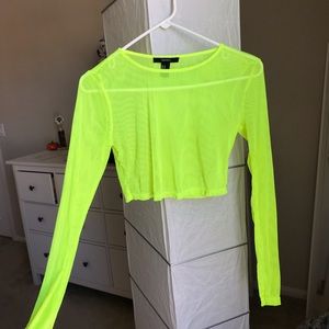 Neon sheer green crop top (Worn once) ✨